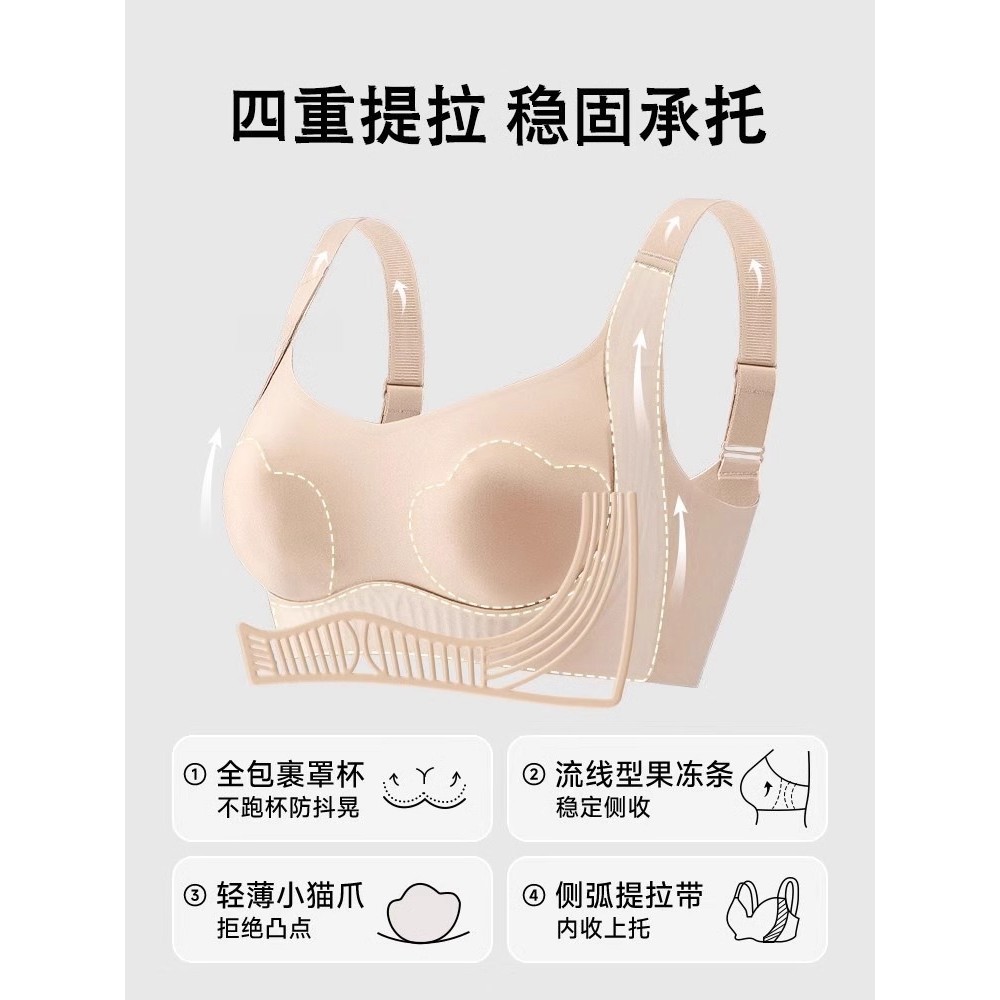 Ngực Lớn Quần Lót Nhỏ Nữ Full Cup Mỏng Phong Cách Size Lớn Áo Ngực Liền Mạch