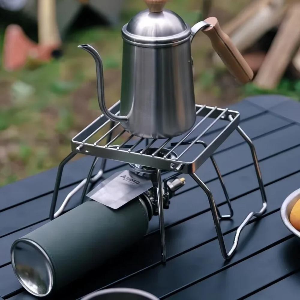 Giá nướng cắm trại có thể gập lại SENRTY, Giá đỡ bếp BBQ có thể gập lại chịu nhiệt, Giá đỡ lò nướng chống ăn mòn gấp bằng thép không gỉ di động cho ba lô dã ngoại