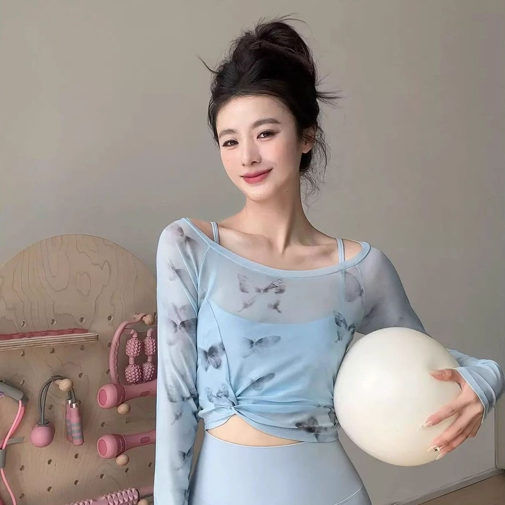 Áo thun in hình bướm chống nắng cho nữ mùa hè 2025 Áo thun chống nắng thời trang và thông thường dành cho nữ