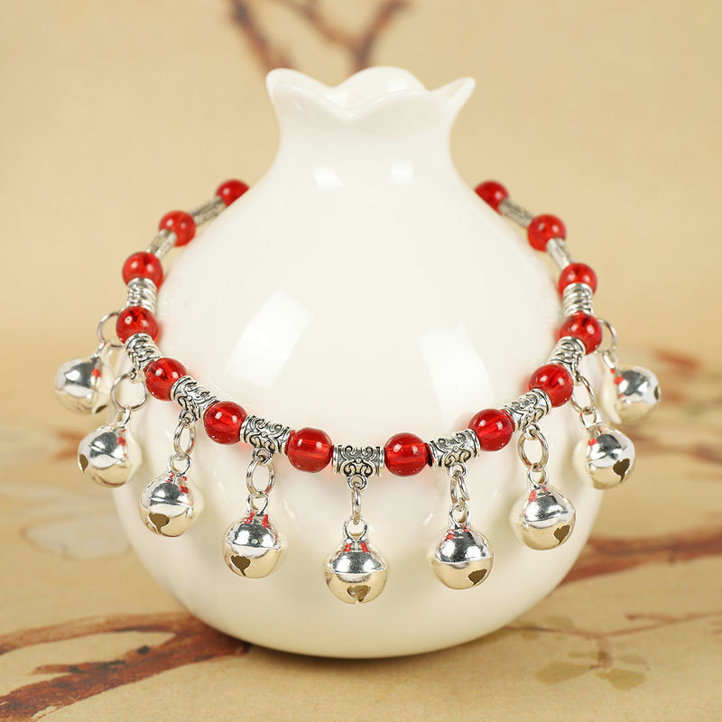 ✨✨Nền Tảng Bán Chạy Vòng Chân Nhảy Múa Với Chuông Cô Gái Khiêu Vũ Công Chúa Ngọt Ngào Sang Trọng Retro Phong Cách Dân Tộc Tây Tạng Bạc Tay Chân Dây Xích 25.5.18