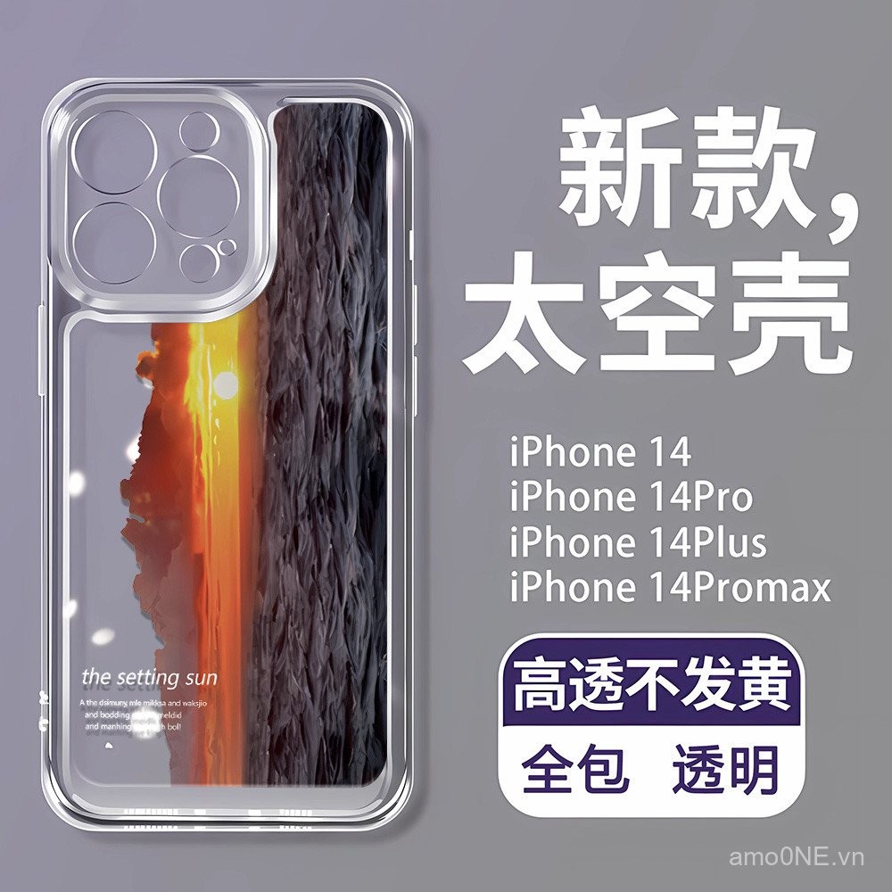 Ốp điện thoại Sunset cho Samsung Galaxy A13 A14 A15 A16 A23 34 A35 A36 A54 A55 4G 5G, trong suốt, chống rơi, không gian