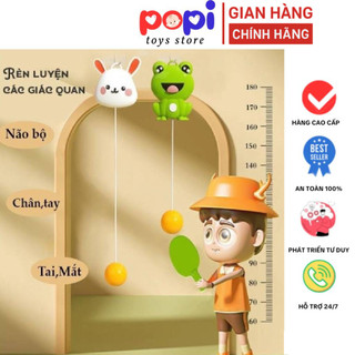 Đồ Chơi Vận Động Cho Bé Rèn Luyện Phát Triển Chiều Cao – Bóng Bàn Treo Tường Hình Thỏ, Ếch Phản Xạ Tập Trung -POPITOYS