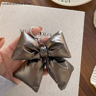 [Mới] Móc khóa nơ da giả thời trang Mặt dây chuyền kết cấu cao cấp Mặt dây chuyền quyến rũ Móc khóa Trang sức dành cho nữ Trang trí túi quà tặng.