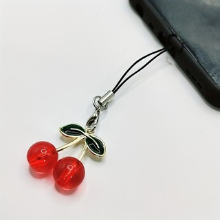 Mặt dây chuyền điện thoại di động Mặt dây chuyền đào anh đào trong suốt