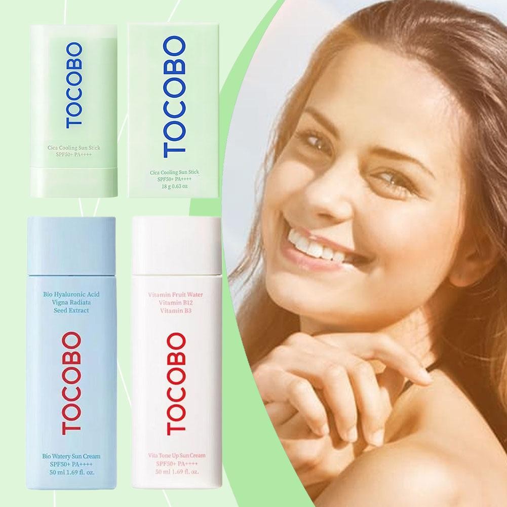 Kem chống nắng mặt TOCOBO SPF 50 PA + Kem chống nắng bảo vệ da O2V9