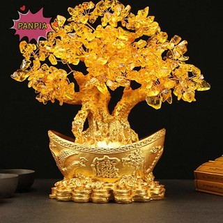 Pnpia Cây Tiền May Mắn Trung Quốc Thỏi Vàng Pha Lê Cây May Mắn Vật Trang Trí Sự Giàu Có Trang Trí Văn Phòng Nhà Trang Trí Bàn Thủ Công Boutique