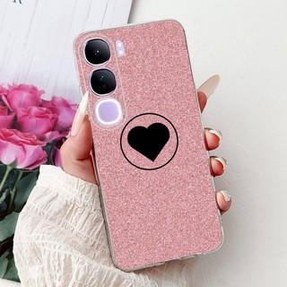 Dành Cho Vivo V40 Lite V2417 Vỏ Đá Cẩm Thạch Sang Trọng Hoa Mềm Silicon Trong Suốt Cho Vivo V40 Lite 4G 5G IDN Y200 Y300 2024 Ốp Lưng
