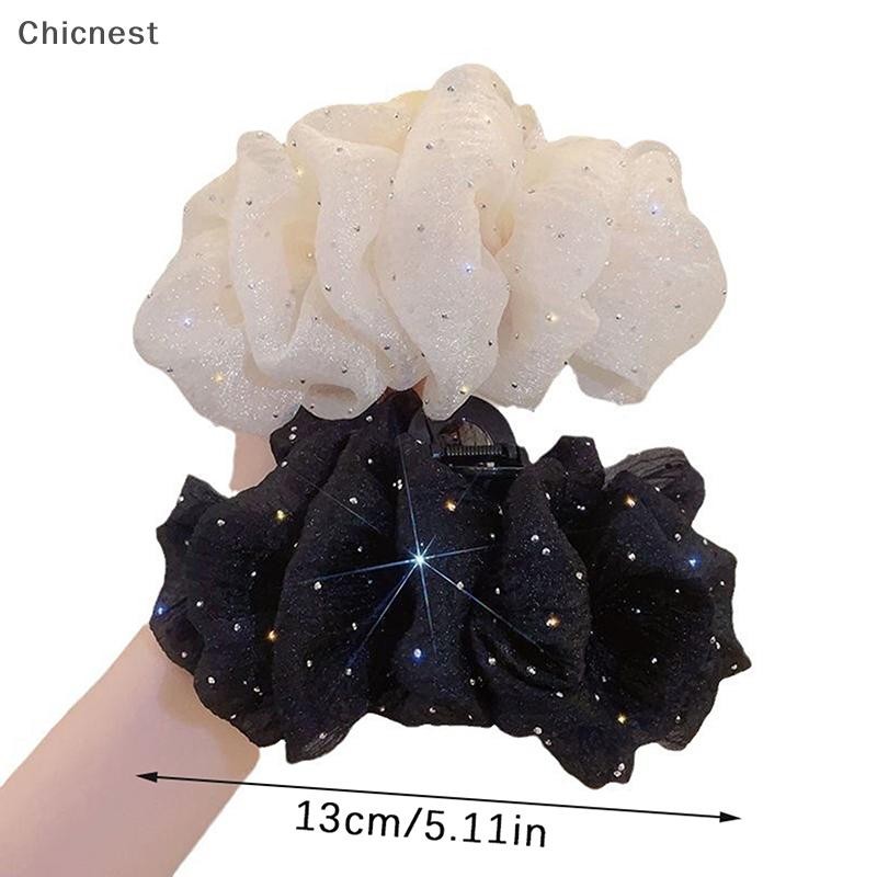 [Chicnest] Mùa Hè Ngọt Ngào Lưới Tuyn Ngôi Sao Bong Bóng Móng Vuốt Tóc Kẹp Cho Nữ Chắc Chắn Đuôi Ngựa Kẹp Mũ Đội Đầu Phụ Kiện Boutique