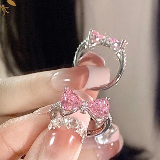 [GOU] Nhẫn Công Chúa Đáng Yêu Màu Hồng Có Thể Điều Chỉnh Nơ Nhẫn Ngọt Ins Phong Cách Nhẫn Trang Sức Dành Cho Nữ Tiệc Sinh Nhật Phụ Kiện Quà Tặng VN