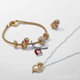 Hàng Hóa Tại Chỗ Gốc Xác Thực S925 Tinh Khiết Bạc Trang Sức May Mắn Amulet Đôi Đung Lủng Lẳng Quyến Rũ