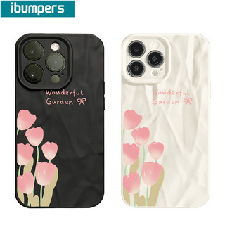 ibumpers Hàn Quốc Thanh Lịch Họa Tiết Hoa Tulip Ốp Lưng IPhone 16 15 14 13 12 11 Pro Max IP 7 8 Plus Iphon X Xs XR Xs Max Silicon Mềm Chống Sốc Ốp Lưng