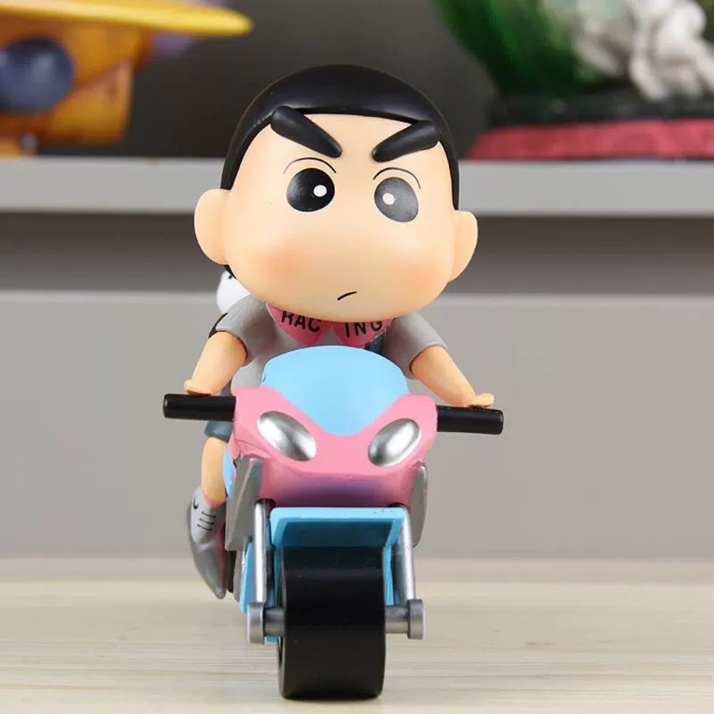 Crayon Shin-Chan Gk Đầu Máy10Cm Mẫu Nohara Shinnosuke Đua Xe Máy Đồ Trang Trí Búp Bê Phòng Trang Trí Bàn Làm Việc Đồ Chơi Người Lớn