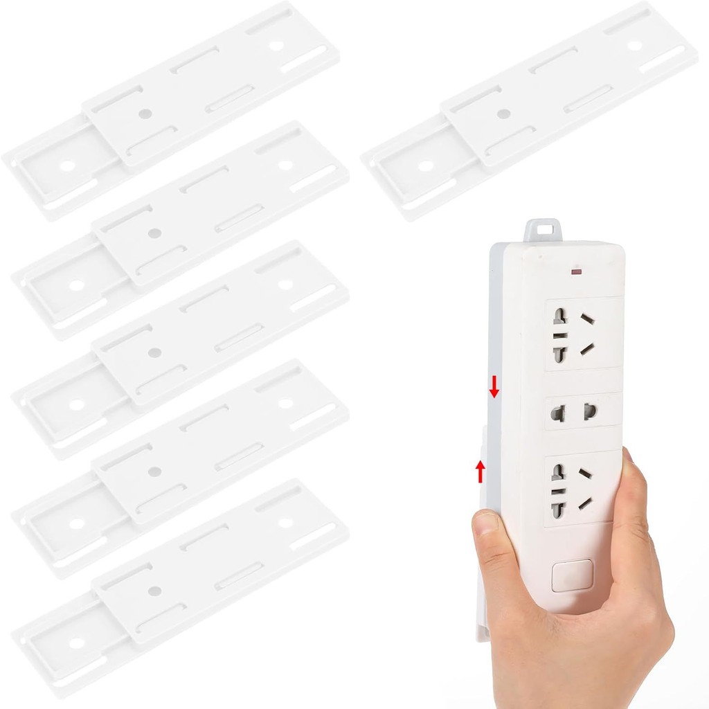 Giá đỡ ổ cắm treo tường Không khoan và không dấu vết Ổ cắm cố định Giá lưu trữ Dải nguồn Giá đỡ ổ cắm