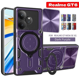 Ốp điện thoại cho realme GT 6 t 6 t Neo 6 SE neo6 2024 Ốp có vòng Giá Đỡ Giá đỡ máy ảnh giáp realmegt6 GT6 gt6t bảo vệ chống sốc giá đỡ xe hơi Ốp ống kính Cạnh TPU mềm trượt