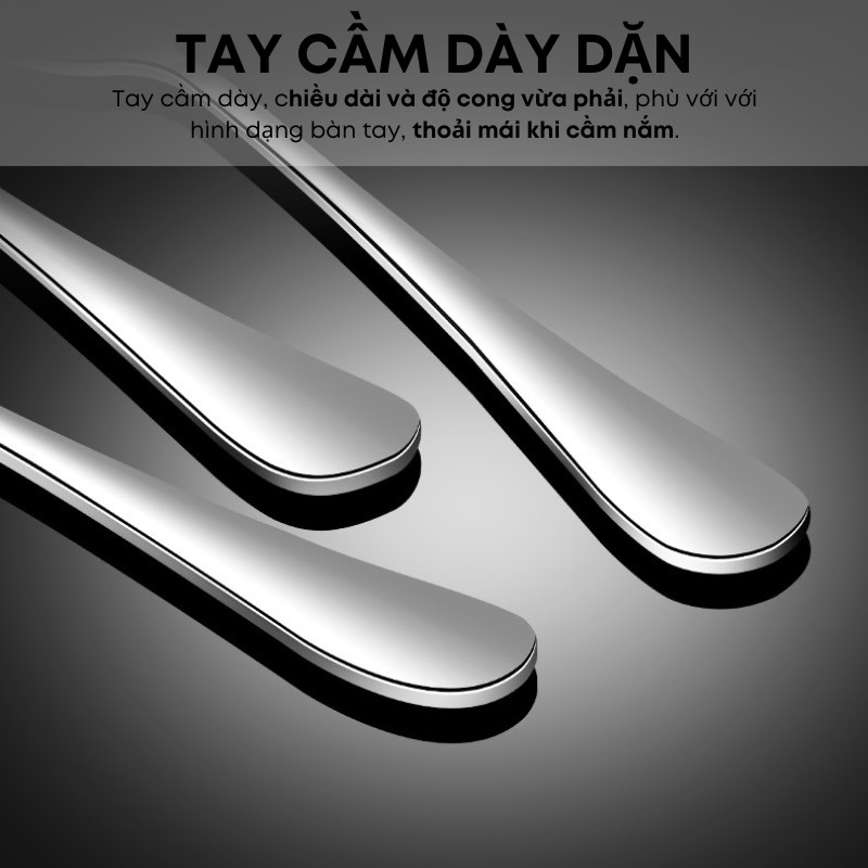 Dao Bàn Ăn Inox Cao Cấp - Dùng Ăn Tráng Miệng, Bít Tết, Đồ Âu - Thép Không Gỉ Sáng Bóng - Cho Gia Đình, Nhà Hàng 1010