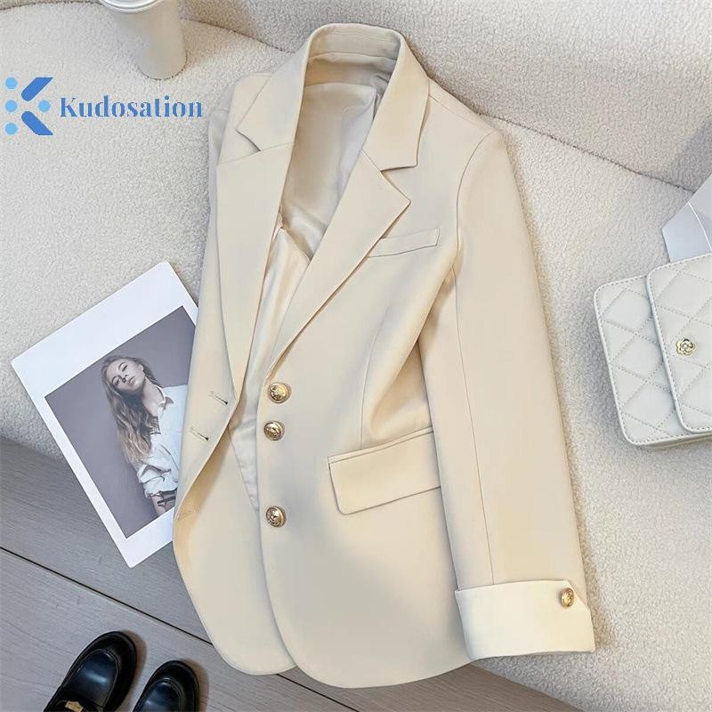 Kudosation Phù Hợp Với Áo Khoác Công Sở Nữ Thanh Lịch Chắp Vá Một ngực Nữ Blazer Đẹp