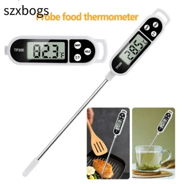 Nhiệt kế thực phẩm kỹ thuật số SZXBOGS, Nhiệt kế thịt chống nước đọc tức thì, Màn hình có đèn nền Phạm vi nhiệt độ đầu dò dài -50°C đến + 300°C Nhiệt kế nhà bếp điện tử Nướng bánh