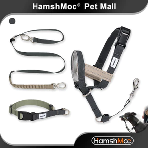 HamshMoc Có Thể Điều Chỉnh Vòng Cổ Thú Cưng Dây Xích Và Mõm Bộ Chống Trầy Xước Cổ Chó Dây Dẫn Mạnh Mõm Chó Chống Cắn Phản Quang Cho Thú Cưng Đi Bộ