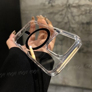 Ốp điện thoại di động hút từ tính eo nhỏ trong suốt không màu vàng cho iPhone16 15 14 13 12 11 Pro Max bảo vệ camera chống sốc acrylic bìa cứng