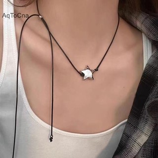 Aqtocna Y2K Dây Có Thể Điều Chỉnh Ngôi Sao Mặt Dây Chuyền Vòng Cổ Choker Pentagram Xương Đòn Dây Chuyền Nữ Trang Sức Quà Tặng Sinh Nhật HGVN