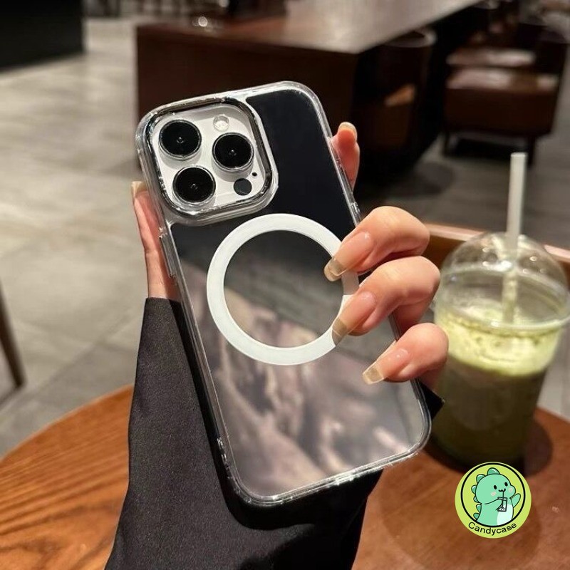 Ốp Gương Từ Tính Cho iPhone 16 Pro Max 16 15 14 Plus 13 12 11 Pro Max XR XS Max X 8 7 6 6s Plus SE 2022 2020 Ốp lưng Sạc Không Dây Trang Điểm Mềm Mại Dễ Thương