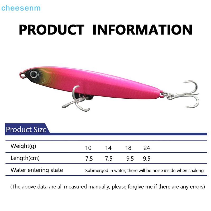 Cheenm Đúc Dài Chìm Bút Chì Mồi Giả Mồi Cứng 10g / 14g / 18g / 24g Road Runner Mồi Warp Bass Mandarin Bass VN