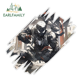 EARLFAMILY 13cm Người Nhện Hoạt Hình Xé Xe Ô Tô Bị Tắc Xước Xe Đoàn Hành Lý Kính Chắn Gió PVC Decal Chống Thấm Nước Khuẩn Bảo Vệ Cửa Xe Ô Tô