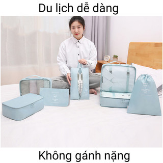 Set 7 Túi Du Lịch Đa Năng Chống Nước Dung, Lượng Cao Thiết Kế Lưới, Thấy Dễ Dàng Phân Loại
