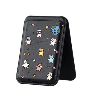 Ví họa tiết động vật hình trái đất cho iPhone 16 15 14 13 12 pro Max 16Plus Giá đỡ điện thoại thẻ cho vỏ bỏ túi