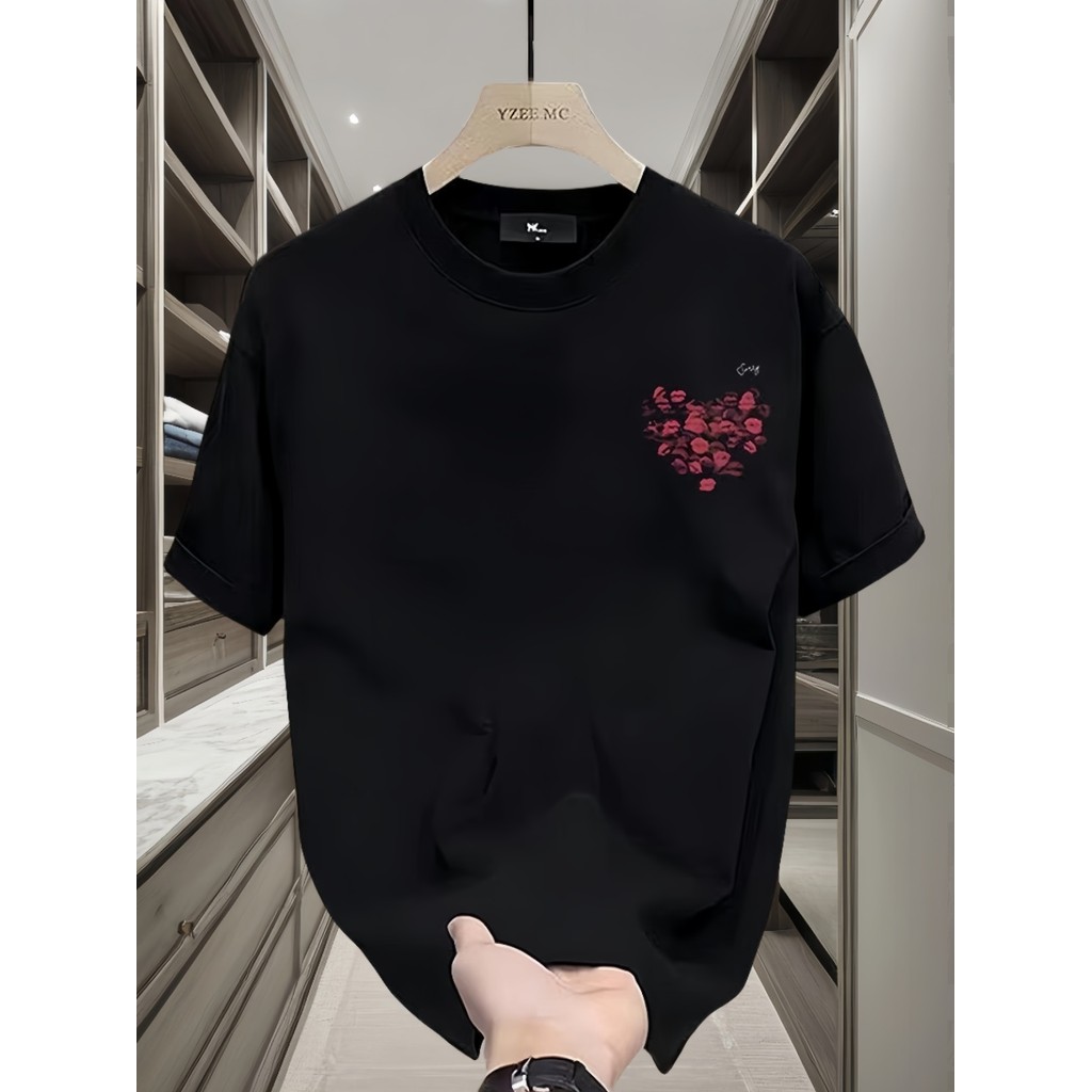 Hàng sẵn có Vintage Series Lipprint in họa tiết Áo thun cổ tròn mềm cao cấp Unisex Bán chạy