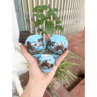 Cóng chòe, họa mi, khướu, vvv - Cóng sứ cho chim ăn họa tiết đẹp.