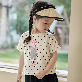 Áo thun ngắn tay dễ thương mùa hè mới cho bé gái, họa tiết hoạt hình, kẻ caro, chấm bi, áo trẻ em
