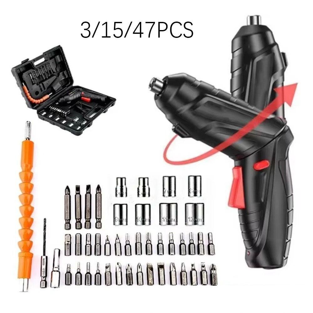 Bộ tuốc nơ vít pin lithium 3.6V YMIFI 3/15/47 chi tiết, khoan không dây 1800mAh sạc lại, gấp gọn di động