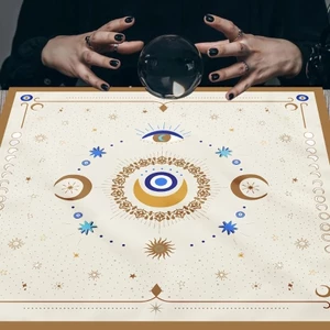 Treeling Bói Toán Khăn Trải Bàn Mắt Mặt Trăng Họa Tiết Chiêm Tinh Tarot Thẻ Khăn Trải Bàn Altars Vải Bói Toán Bảng Trò Chơi Ac