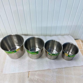 Bộ 5 ly Inox TRƠN cao cấp làm đá, bánh flan, bánh nướng