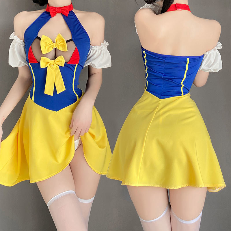 Đồ lót sexy cosplay Passion Bạch Tuyết phong cách mong muốn thuần khiết, một mảnh khoét ngực, đồng phục hầu gái nổi tiếng trên internet