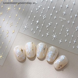 [savemoneyeveryday] Vàng Bạc Đóng Dấu Starlight Laser Ngôi Sao Lấp Lánh Kim Cương Giả Giảm Móng Tay Nghệ Thuật Trang Trí Dán Đề Can Làm Móng Tay [vn]