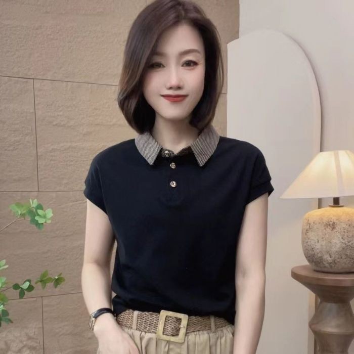 Áo thun nữ cổ tròn POLO mới mùa hè