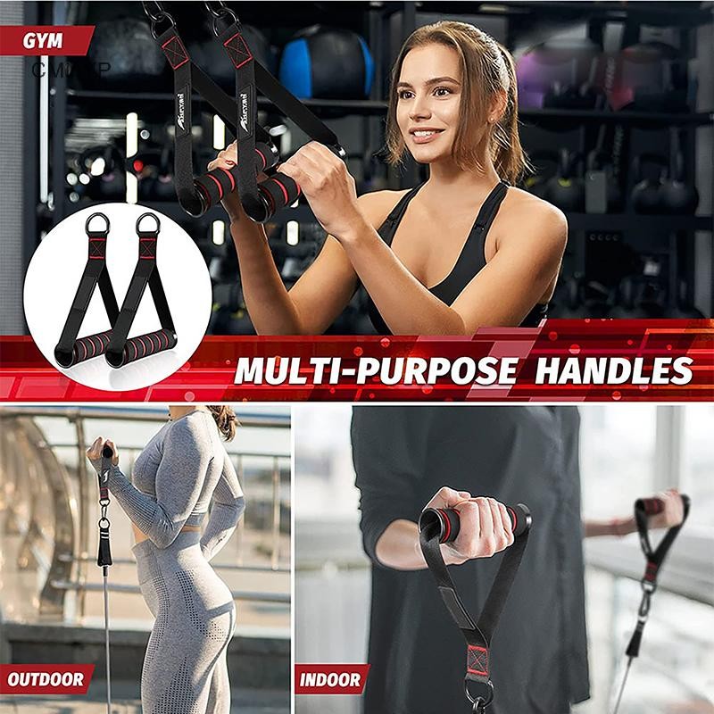 Cminyp D-Ring Kim Loại Tay Cầm Cáp Hạng Nặng Có Móc Cho Yoga, Tập Luyện, Dây Điện