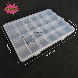 Pnpia 24 Lưới Nhựa Bảo Quản Hộp Đựng Trang Sức Ngăn Có Thể Điều Chỉnh Hộp Đựng Hạt Bông Tai Hộp Trang Sức Hình Chữ Nhật Hộp Đựng Boutique