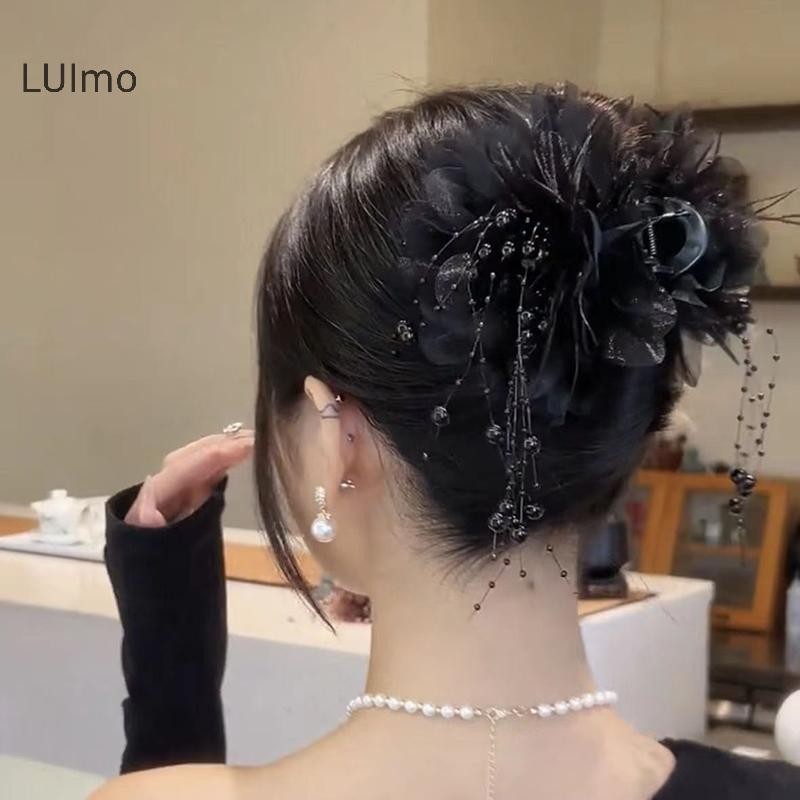 Luimo 1 Lưới Thanh Lịch Hoa Kẹp Tóc Cho Nữ Ngọc Trai Thanh Lịch sel Kẹp Thời Trang Bé Gái Đuôi Ngựa Kẹp Phụ Kiện Tóc SBS