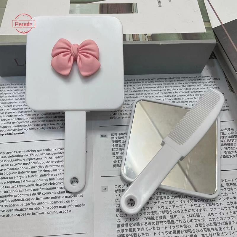 Diễu Hành Dễ Thương Nơ Cà Vạt Gương Chiết Xuất Vuông Cầm Tay Gương Dụng Cụ Massage Tóc Du Lịch Lược Massage Tạo Kiểu Dụng Cụ VN