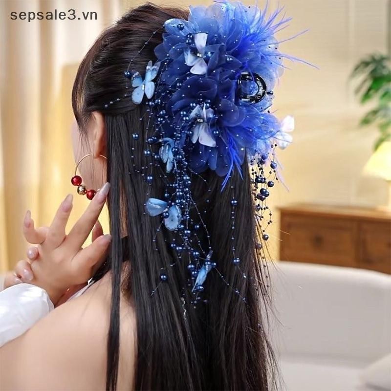 # VN # Fashion Fairy sel Hair Claw Kẹp Tính Khí Lưới Móng Vuốt Hoa Kẹp Nữ Mũ Phụ Kiện Tóc.