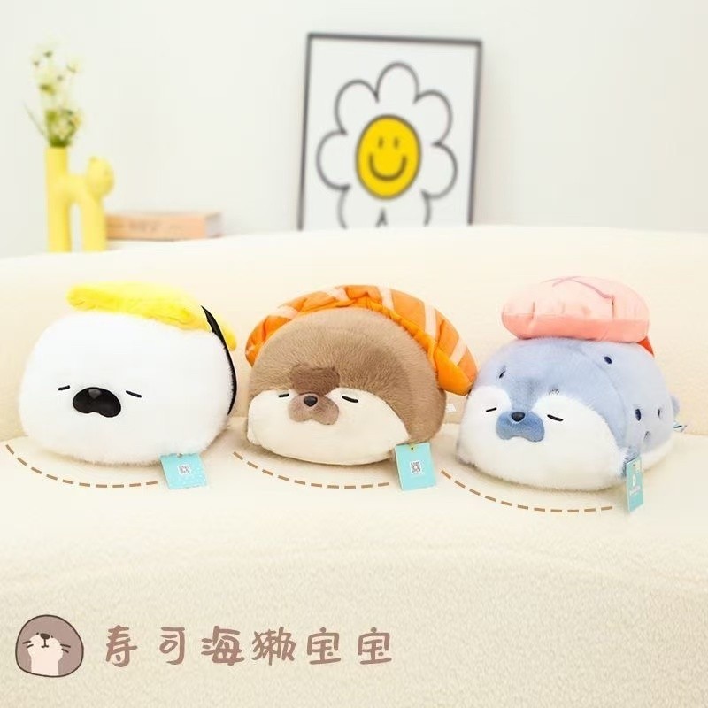 [Chính Hãng] Mặt Dây chuyền Rái cá biển sushi, túi hải cẩu nhỏ, đồ chơi sang trọng hải cẩu nhỏ dễ thương, quà tặng móc khóa cặp đôi