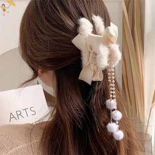 [Gou] Thời Trang Nữ Mềm Mại Sang Trọng Nơ Ngọc Trai sel Vuốt Tóc Kẹp Tóc Thanh Lịch Mũ Đội Đầu VN