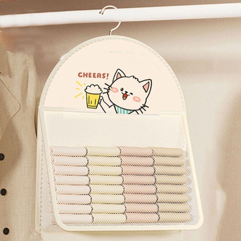 Túi lưới lưu trữ DAYBREAK, có móc treo quần áo Túi lưới treo có thể tái sử dụng, tất đồ lót bền bỉ Lưu trữ dung tích lớn Tủ quần áo sắp xếp tất Túi treo lưu trữ