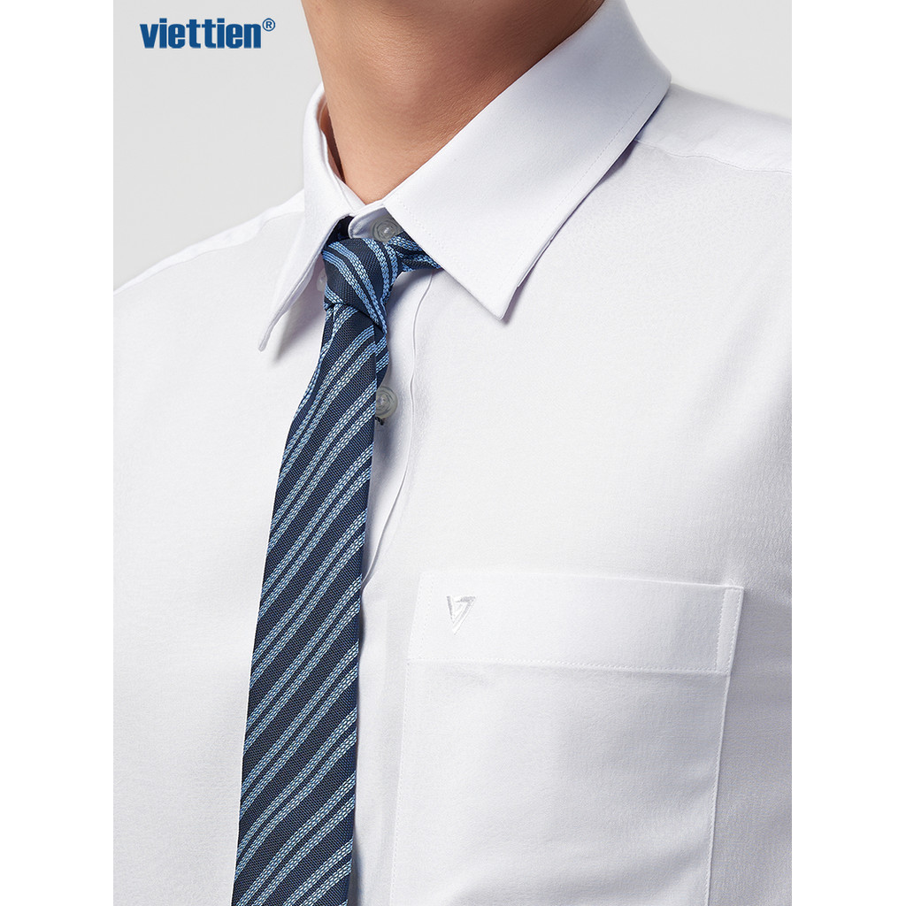 Áo sơ mi tay dài vạt tròn VIETTIEN vải Hoa hồng form REGULAR VT00000234