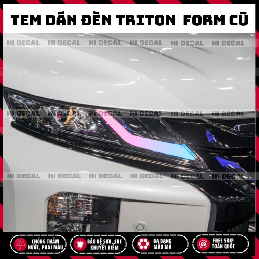 Tem dán đèn Triton 2019 - 2023 form cũ, Decal dán đổi màu đèn triton Decal dán trang trí đèn Triton bền màu chống nước