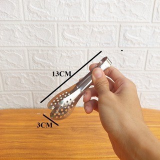 [Ảnh thật] Kẹp gắp inox tổ ong đầu tròn
