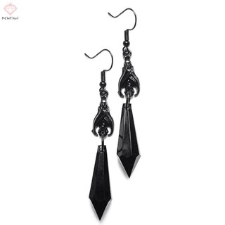 [Pcwkkef] Bông tai dơi đen đính hạt nhỏ giọt màu đỏ, bông tai, trang sức Gothic, trang sức thay thế, quà tặng Gothic cho cô ấy, người yêu dơi, Halloween mới